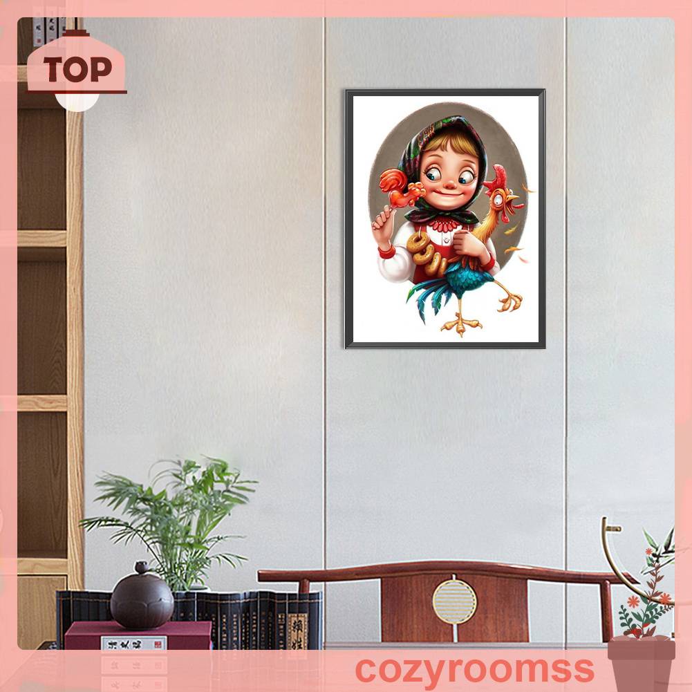 Bộ Tranh Đính Đá 5D Tự Làm Toàn Diện Hình Cô Gái Trang Trí Nhà Cửa