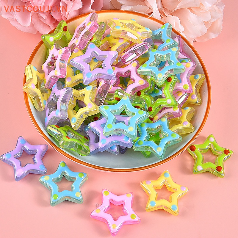 Bộ 5 Ngôi Sao Rỗng Bằng Nhựa Resin Phát Sáng Dùng Trang Trí