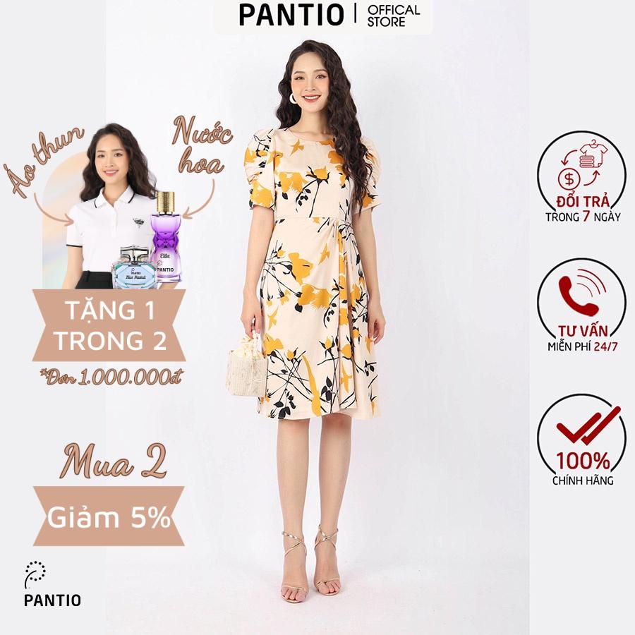 FDP33190- Đầm dạo phố chất vải lụa mát họa tiết nổi bật - PANTIO