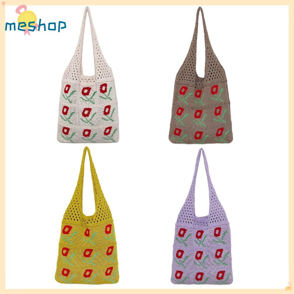 ME Túi Tote Đeo Vai Đan Len Sức Chứa Lớn Thời Trang Cho Nữ