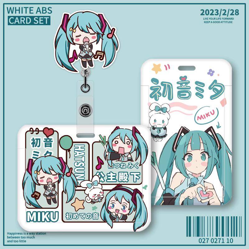 Hộp Đựng Thẻ ID / Thẻ Ngân Hàng / Truy Cập Kèm Dây Đeo Hình Hatsune Miku Cho Học Sinh Giá Đỡ