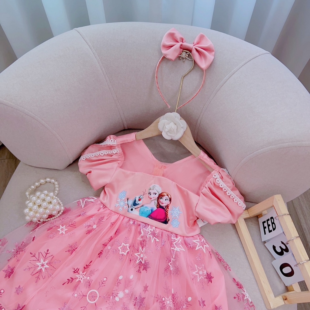 Váy cho bé gái công chúa Elsa kèm bờm xinh sắn từ 8-20kg