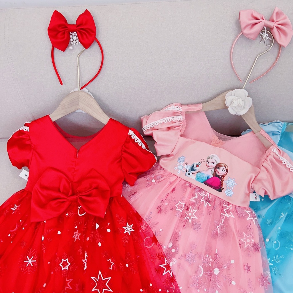 Váy cho bé gái công chúa Elsa kèm bờm xinh sắn từ 8-20kg