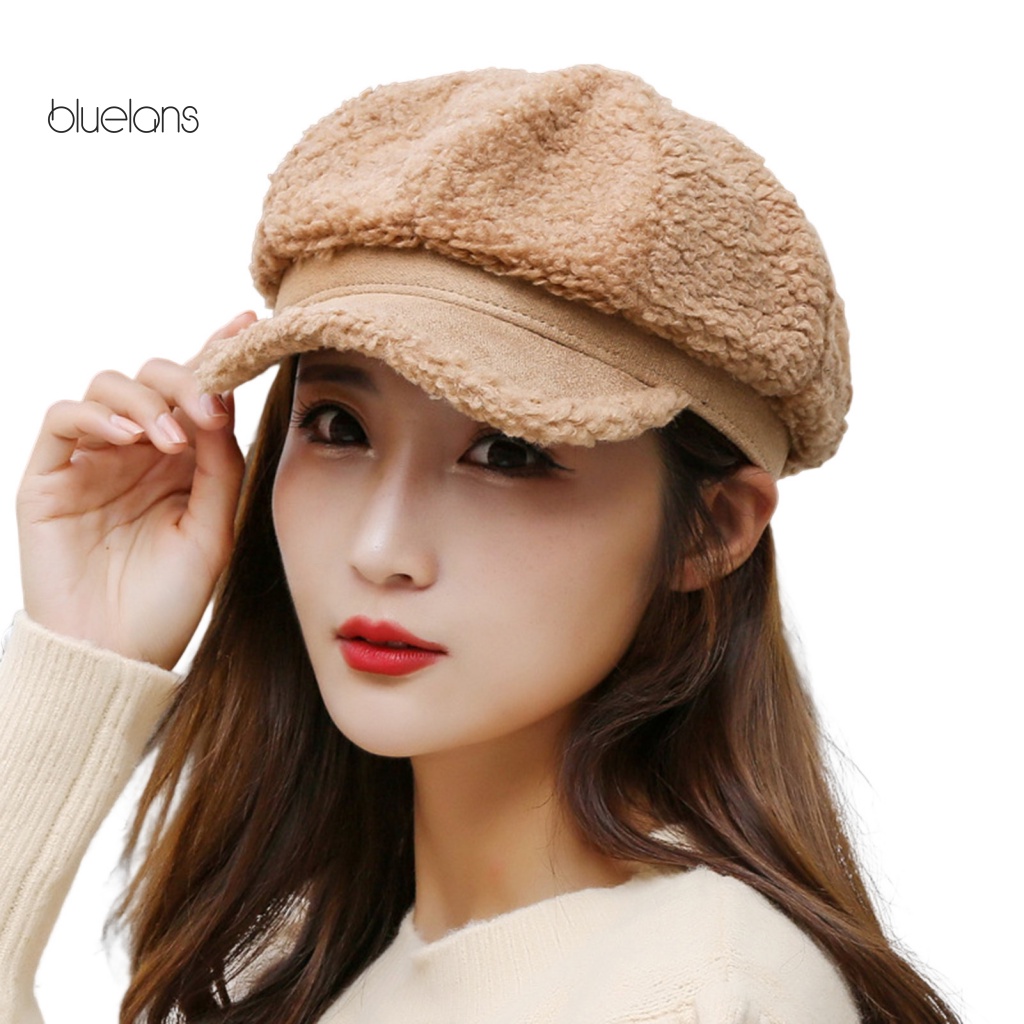 Mũ Beret Màu Trơn Chống Gió Thấm Hút Mồ Hôi Thời Trang Thu Đông Cho Nữ