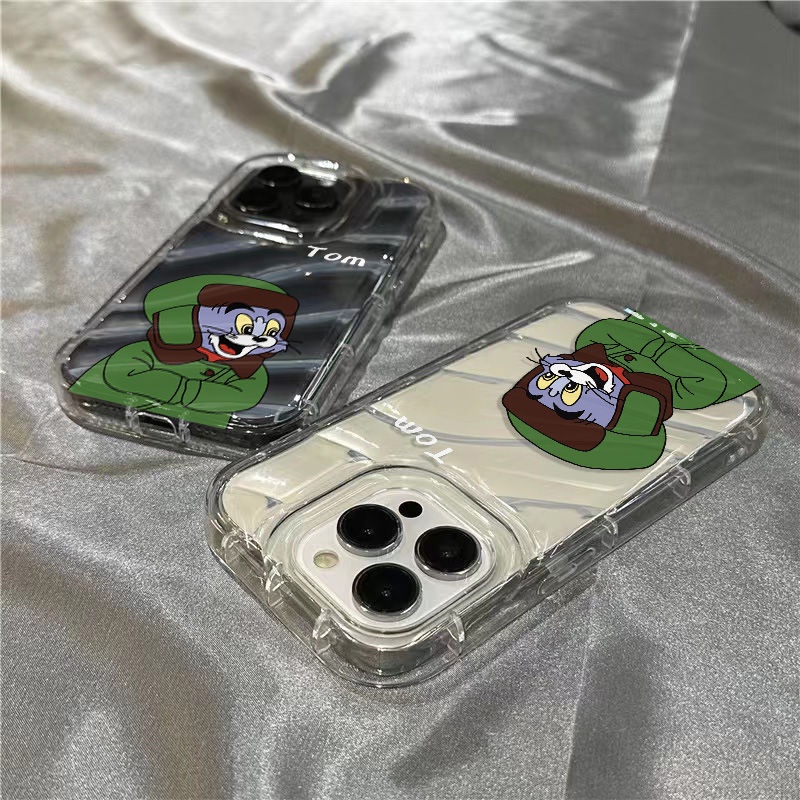 Ốp Điện Thoại Mềm Trong Suốt Họa Tiết Tom &amp; Jerry Dễ Thương Cho iPhone14promax 1312 / 11 7 / 8plus xr / sins 4QIK