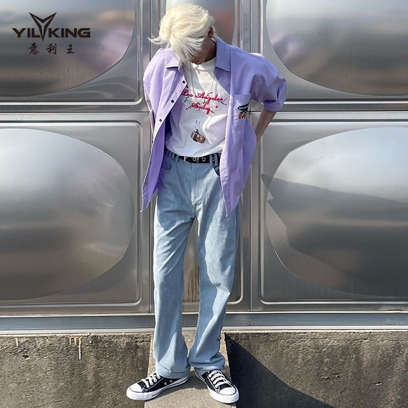 Áo Sơ Mi Tay Ngắn Phong Cách Đường Phố Hong Kong Thời Trang Mùa Hè Mới 2023