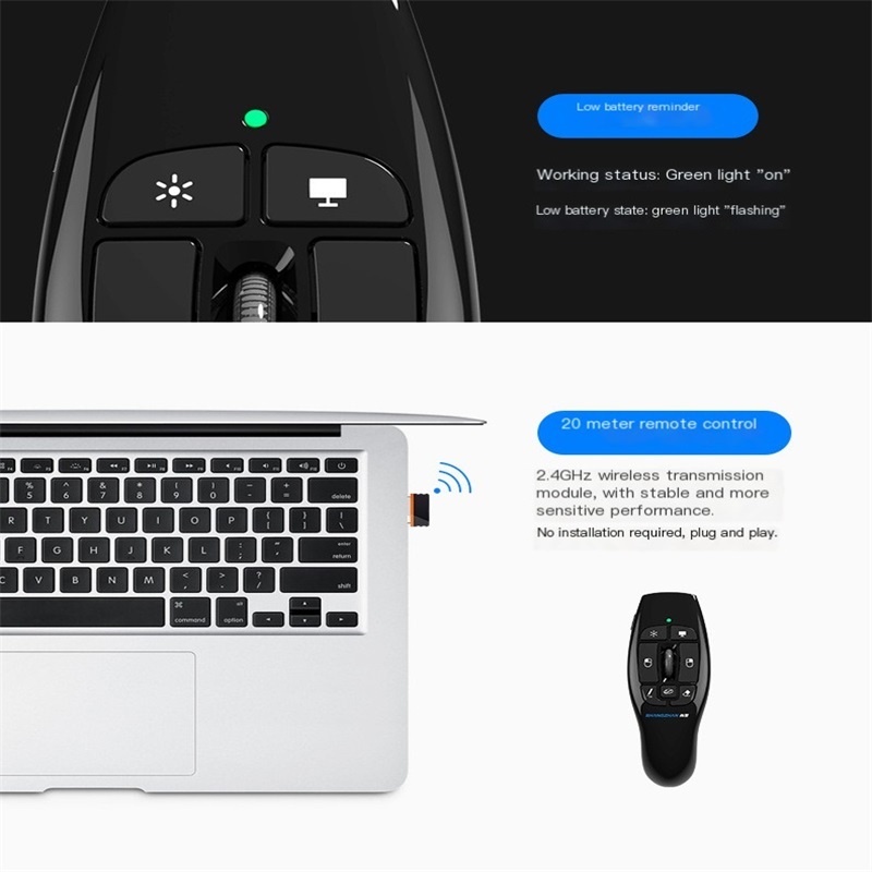 Chuột Bay mini Không Dây 2.4g Điều Khiển Từ Xa Cho Máy Tính / tv Thông Minh android