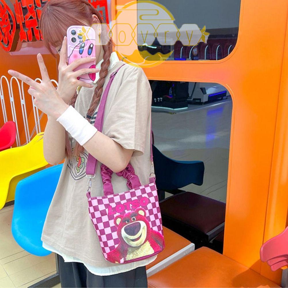 Túi Đeo Chéo Đựng Mỹ Phẩm Hình Gấu Và Dâu Tây Dễ Thương Cho Nữ