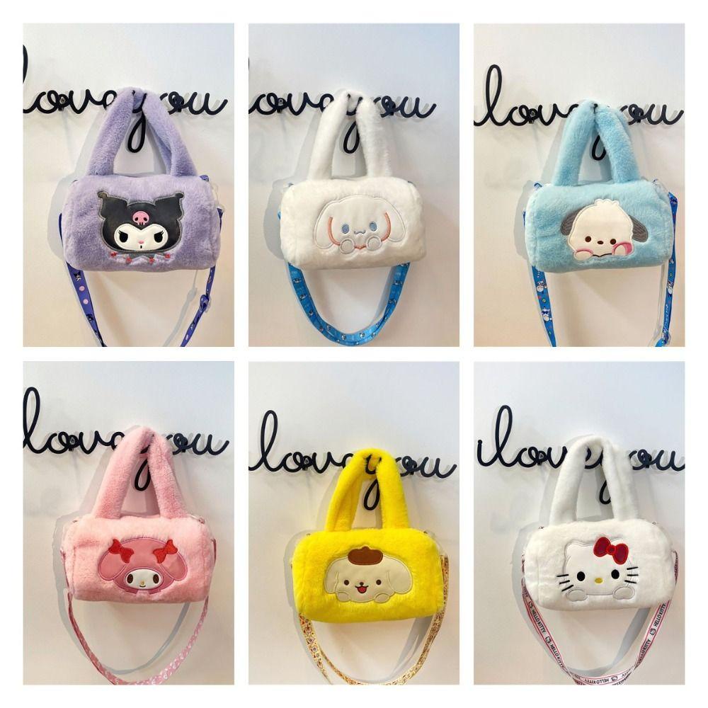 REBUY1 Túi Đeo Chéo Vai Bằng Vải Bông Sức Chứa Lớn Họa Tiết Hoạt Hình Kuromi Melody Cinnamoroll Melody Cho Trẻ Em