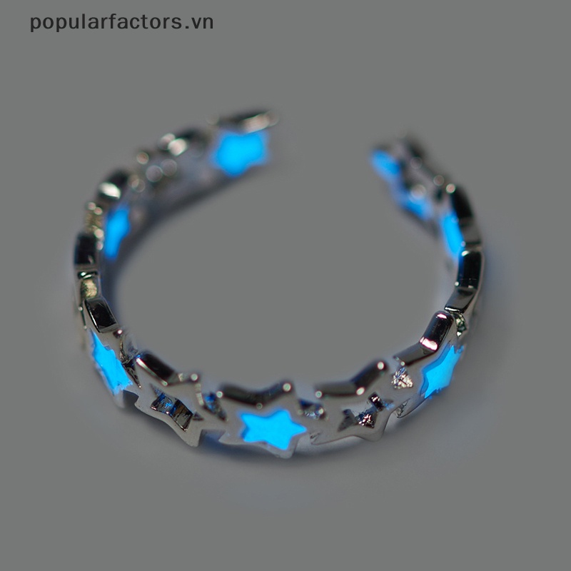 [Phổ Biến] Nhẫn Hở Hợp Kim Dạ Quang Hình Ngôi Sao Nhỏ Thời Trang Âu Mỹ Cho Nữ