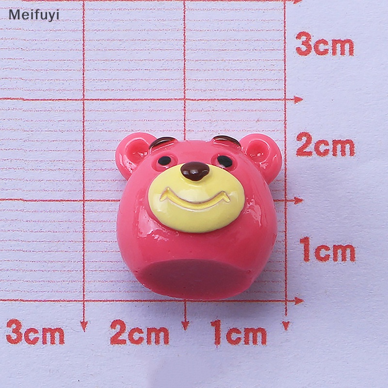 Set 2 / 5 Kẹp Tóc Hình Gấu / Dâu Tây Bằng Nhựa Resin 3D DIY Dễ Thương Trang Trí Ốp Điện Thoại