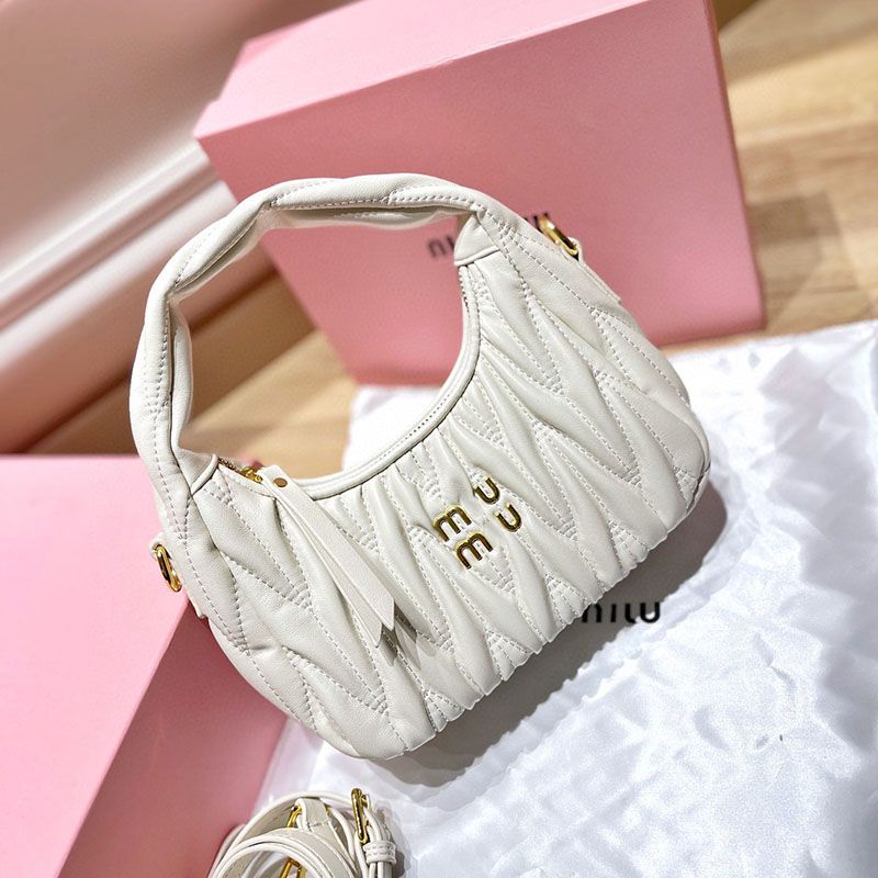 VIUK MIU MIU 2023 new fashion portable women's bag pleated bag cloud bag shoulder crossbody all-match Korean style underarm bag