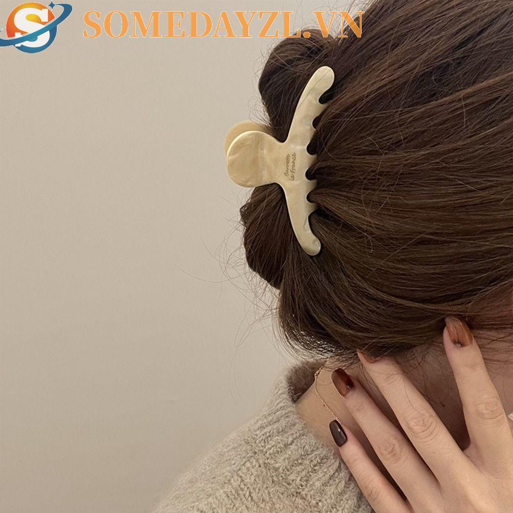 SOMEDAYZL Kẹp Tóc Cỡ Lớn Họa Tiết Hình Học Ngọt Ngào Thanh Lịch Cho Nữ