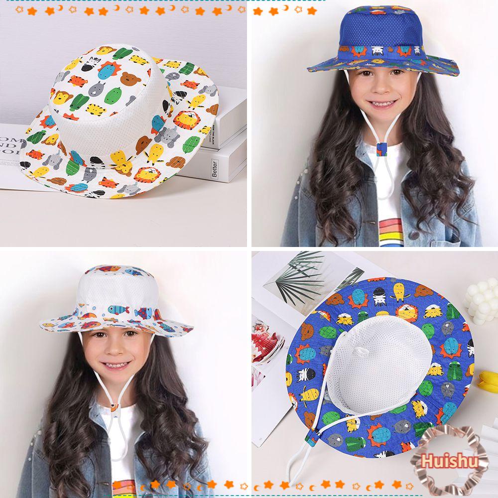 HS Mũ Tai Bèo Panama Lớn Họa Tiết Hoạt Hình Thời Trang Đi Biển Cho Bé
