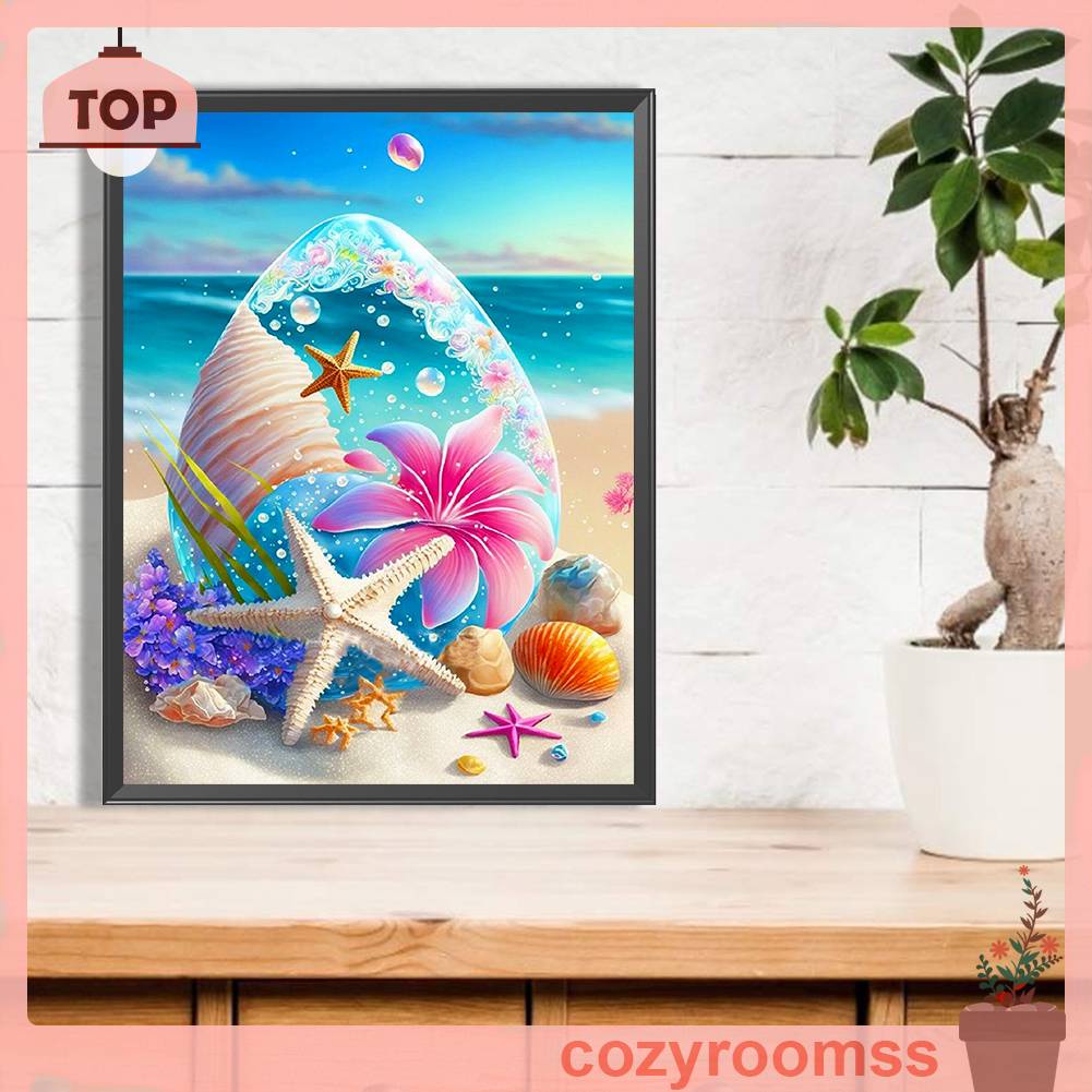 Tranh Đính Đá Kim Cương Toàn Bộ 5D DIY Hình Bãi Biển