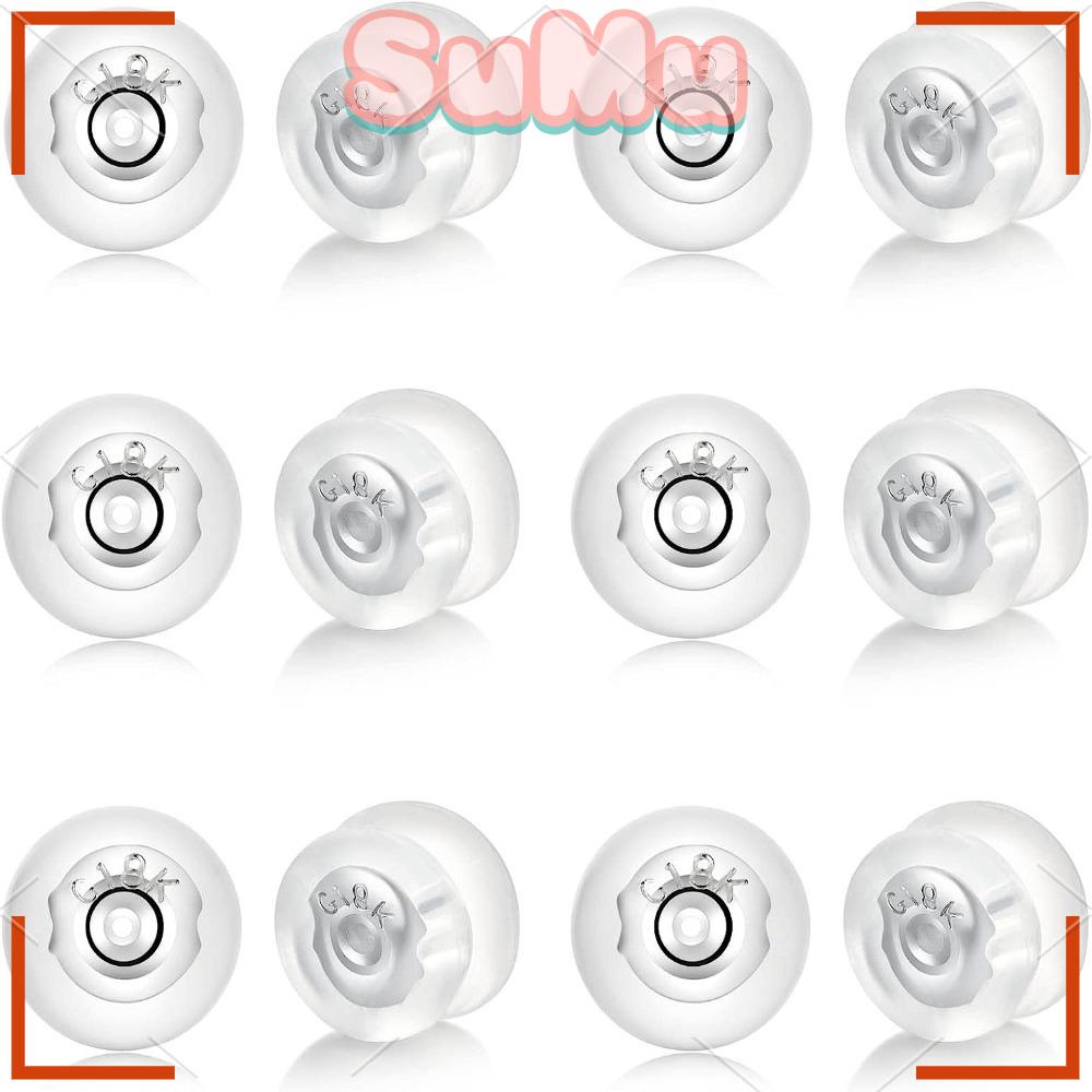 Sumu Khóa An Toàn, Bông Tai Sau, Bông Tai Thay Thế Bằng Silicon Màu Bạc Dành Cho Nữ