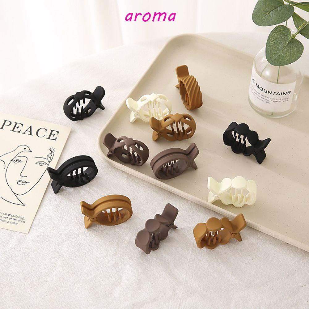 AROMA Kẹp Tóc Đuôi Ngựa Bằng PC Họa Tiết Hình Học Phong Cách Vintage Thời Trang