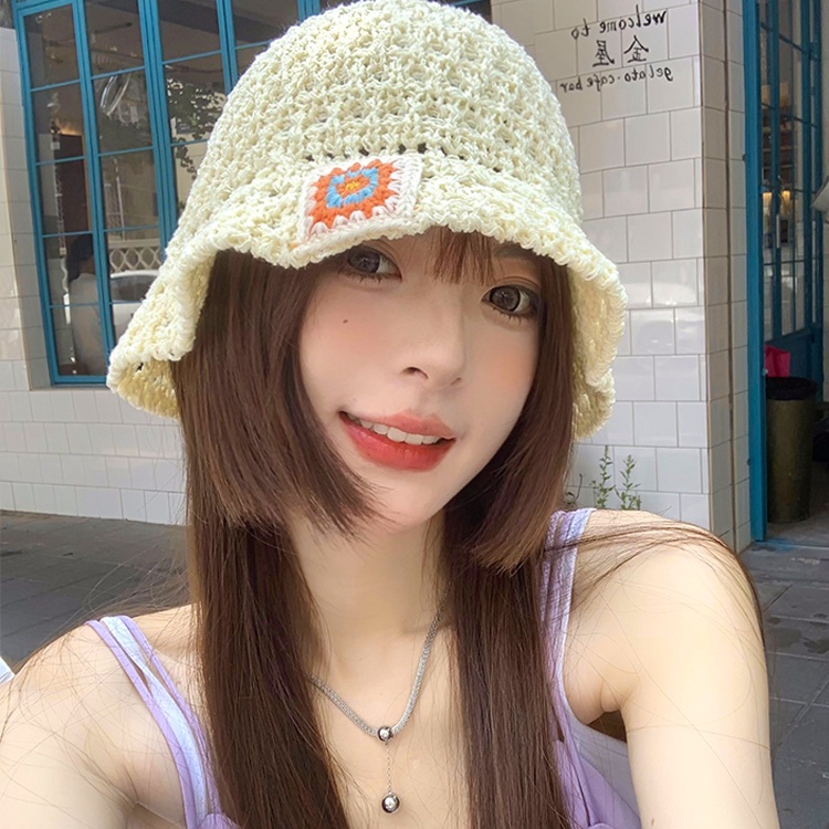 Nón Tai Bèo Đan Cói Đục Lỗ Chống Nắng Thời Trang Mùa Hè Cho Nữ