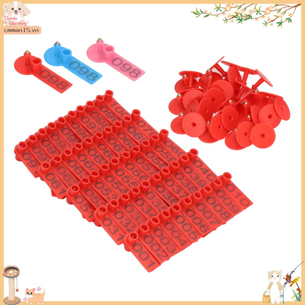 Mrbunny 100 Bộ Thẻ tai gia súc được đánh số nhận dạng vật nuôi chính xác cho cừu lợn bò