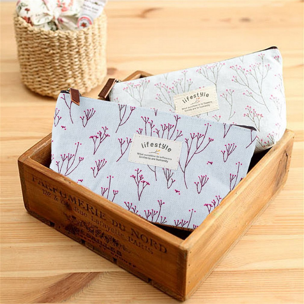 =Christmas=Flower Storage Bag Women Cosmetic Handbag Female Makeup Case Travel Organizer
