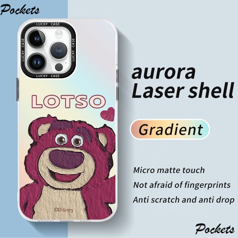 Ốp Điện Thoại IMD Hình Gấu Dâu Tây Màu Laser Cho Iphonexr128plusinspromax 1314 L3AS