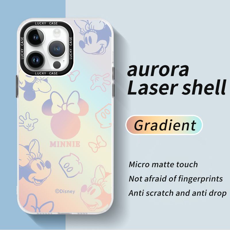 Ốp Điện Thoại Imd In Hình Minnie Màu Laser Hồng Xanh Dương Cho Iphone Xr12678Plus 1314I