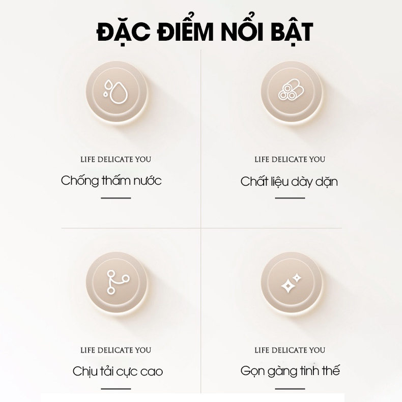 Móc treo khăn treo đồ decor phòng tắm vật liệu Acrylic cao cấp AR10 tặng kèm keo dán