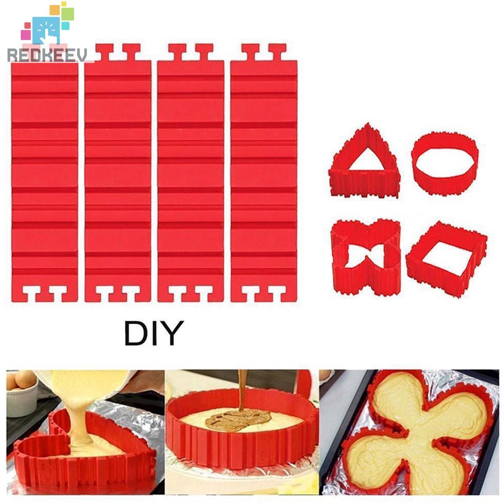 Bộ 4 Khuôn Làm Bánh Bằng Silicone Hình Mảnh Ghép