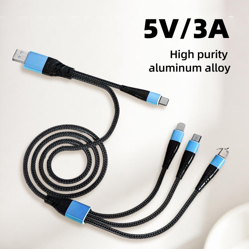 Dây Cáp Sạc Nhanh Ankndo 3 Trong 1 Cho iP Samsung Micro Usb Type C Dài 1.2m