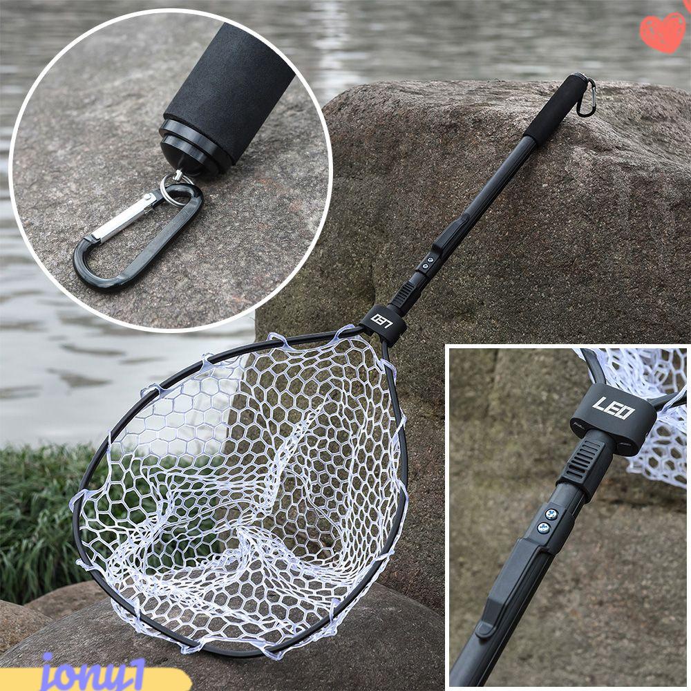 JONYE Lưới Bắt Cá Bằng Hợp Kim Nhôm Màu Đen Siêu Bền Tiện Dụng