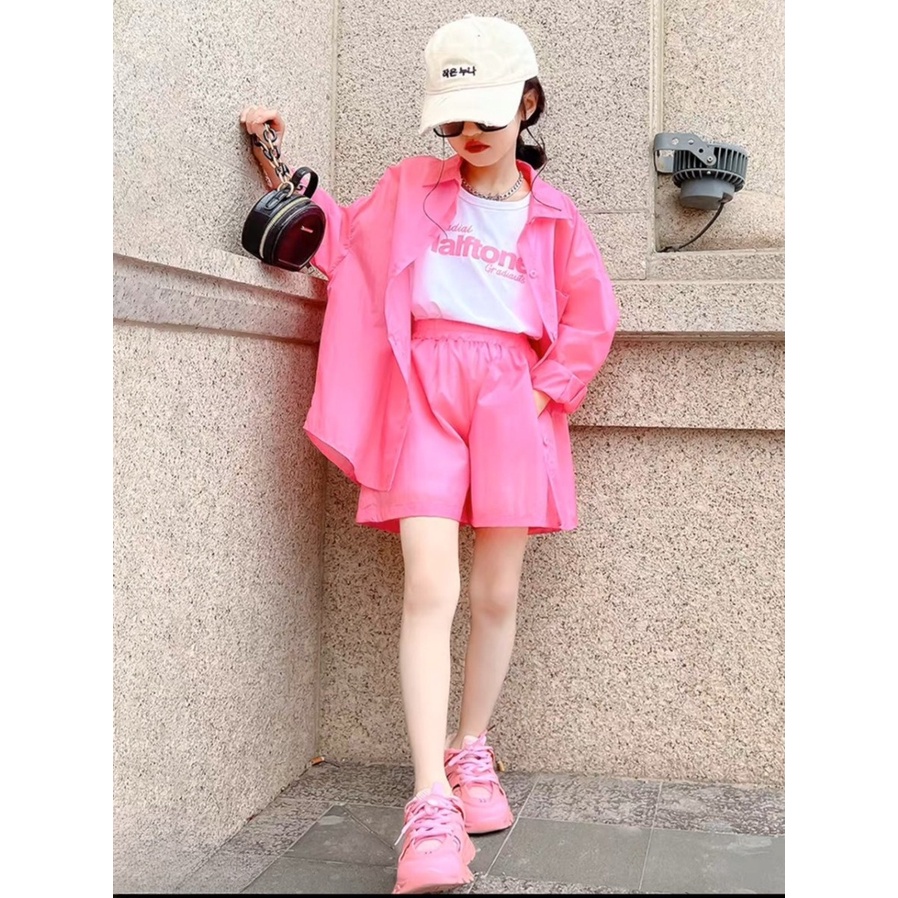 Set đũi tơ nhăn 3 chi tiết siêu xinh cho bé gái diện đi biển, đi chơi