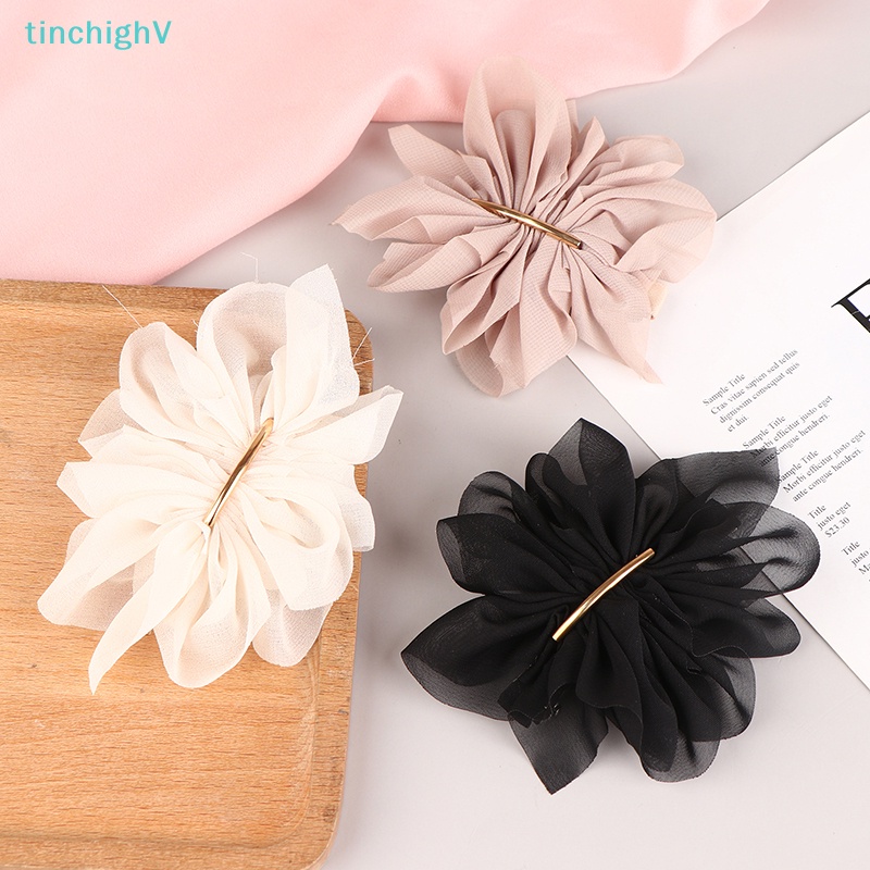 [TinchighV] Kẹp Tóc Đuôi Ngựa Vải Voan Hoa Siêu Cổ Tích Thời Trang Xuân Hè [Mới]
