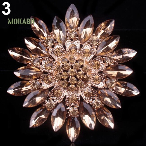 [Mok Abh] Trâm Cài Áo Hình Bông Hoa Có Đính Đá Hợp Thời Trang