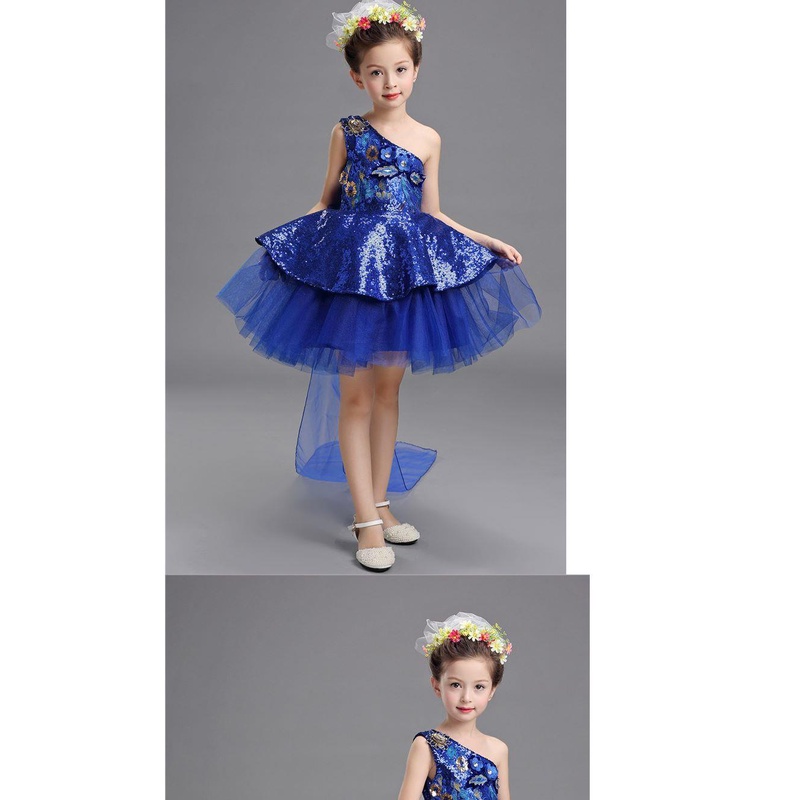Đầm Công Chúa Nhảy Múa Lộng Lẫy Đính Kim Sa Lấp Lánh Cho Bé Gái Mẫu Giáo