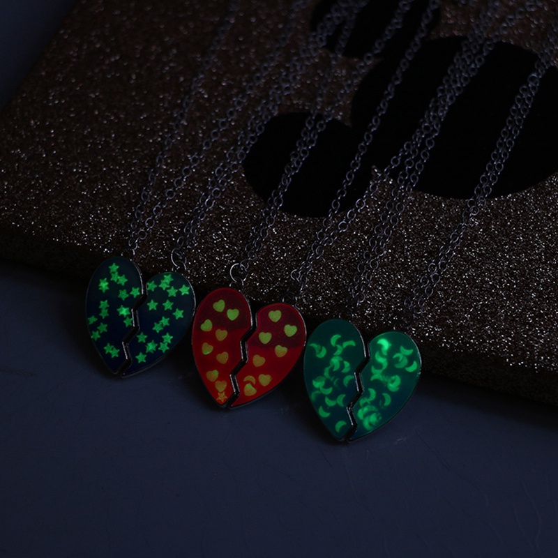 Ygt Set 2 Vòng cổ Mặt Trái Tim Từ Tính Phát Quang Nhiều Màu Sắc