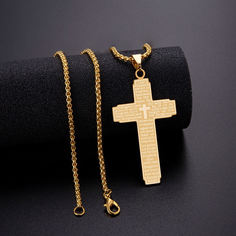 Ygt Vòng cổ Bằng Thép Không Gỉ Mặt Thánh Giá Thời Trang Dành Cho Nam