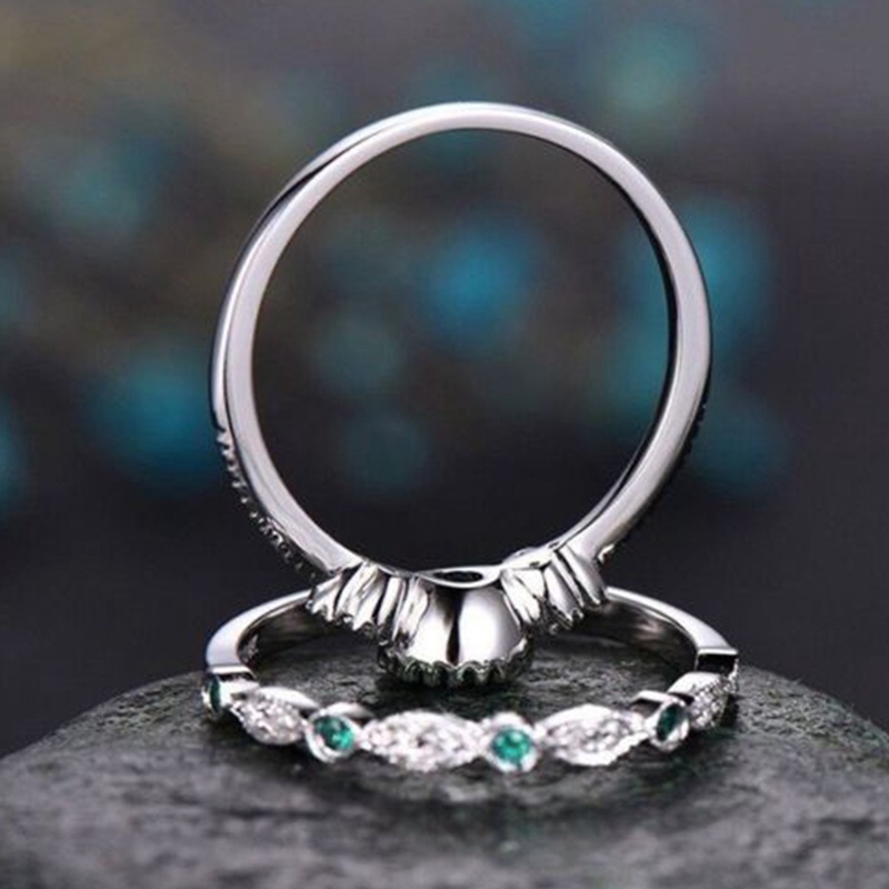 Set 2 Nhẫn Đính Đá Nhân Tạo Thời Trang Dành Cho Nữ