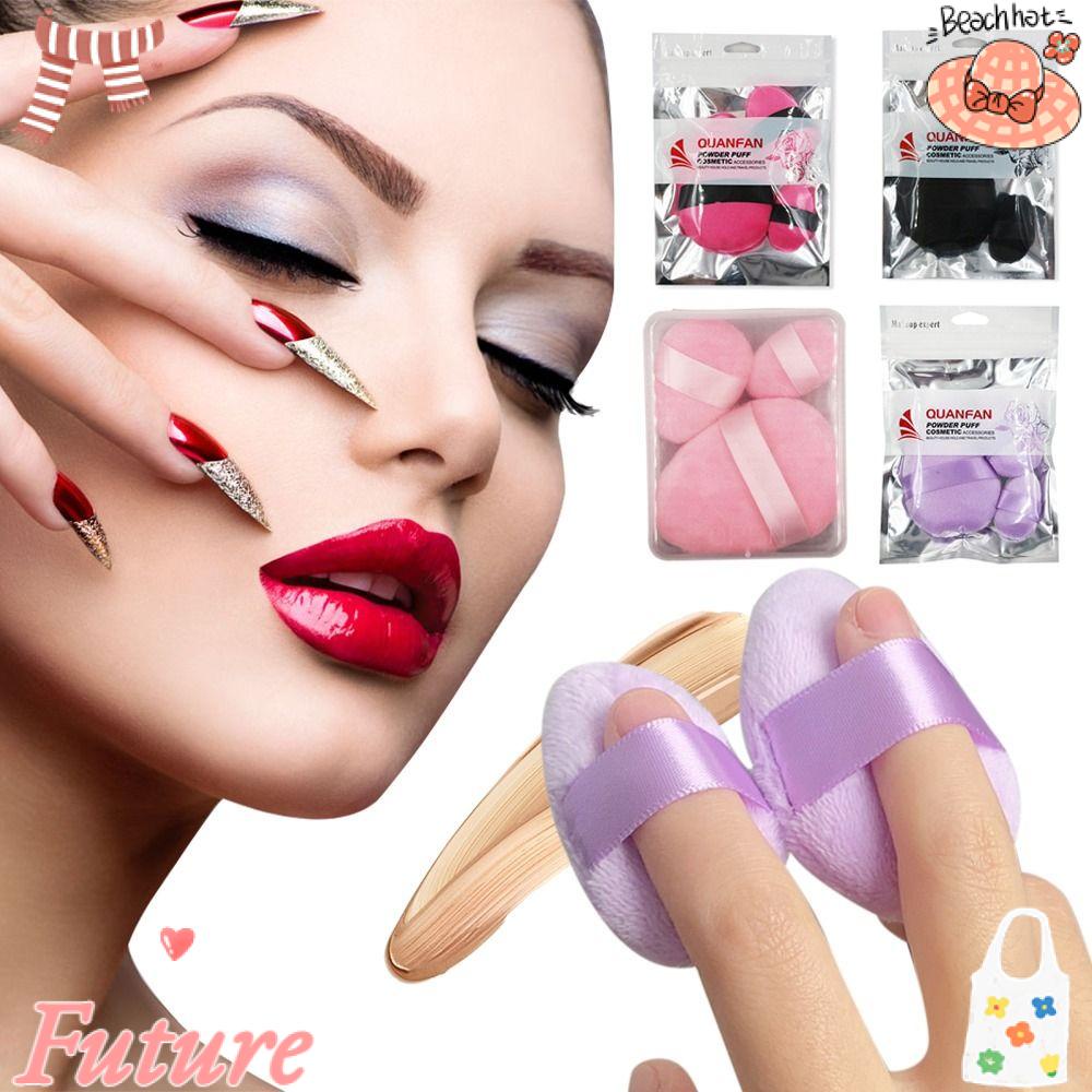 FUTURE Bộ 6 Miếng Mút Trang Điểm Bằng Cotton Thời Trang Kèm Dây Đeo