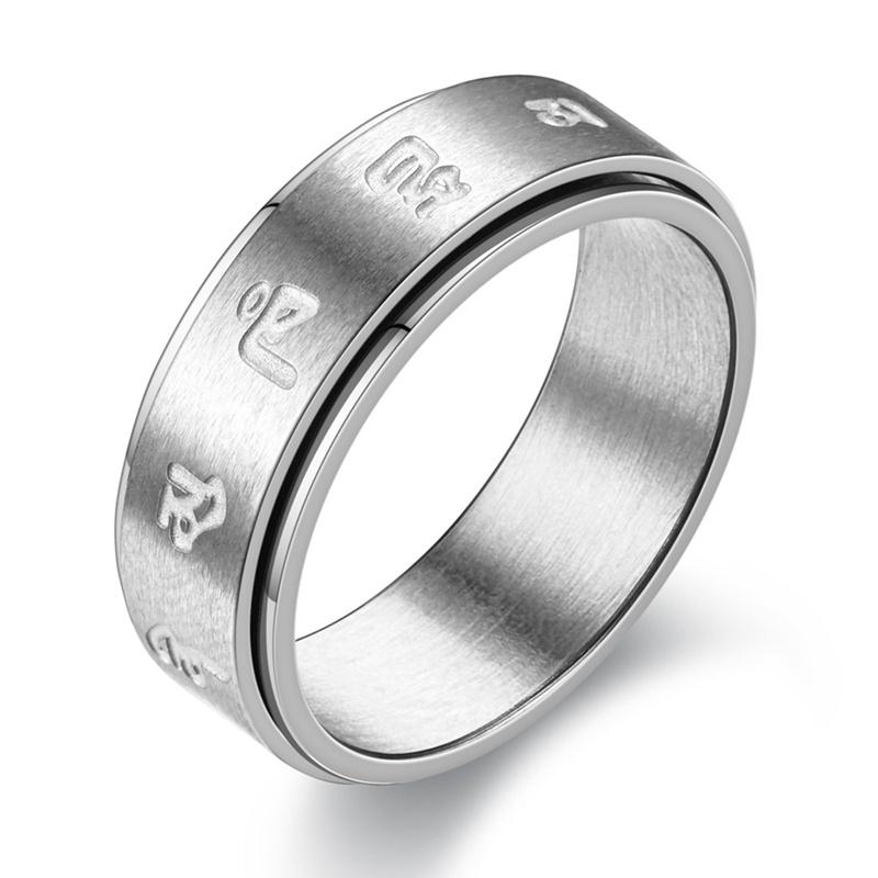Ygt Nhẫn Xoay Sáu Cánh Bằng Thép Không Gỉ Rộng 8mm Chống Áp Lực Thích Hợp Làm Quà Tặng Tiệc Tùng Cho Nam
