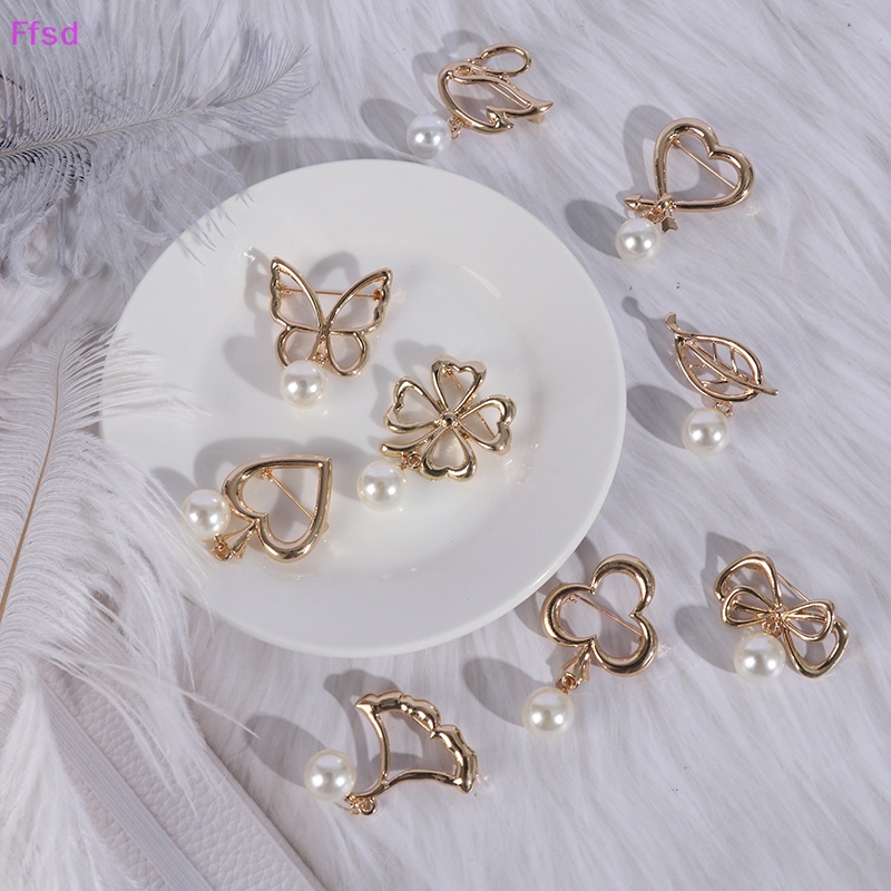 {Ffsd} Trâm Cài Áo Khoác Cardigan Sweater Dây Xích Đính Ngọc Trai Dễ Thương Thời Trang Bán Chạy