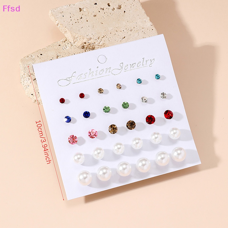 {Ffsd} Bộ Khuyên Tai Pha Lê Và Hạt Ngọc Trai Dành Cho Nữ * Hàng Bán Chạy