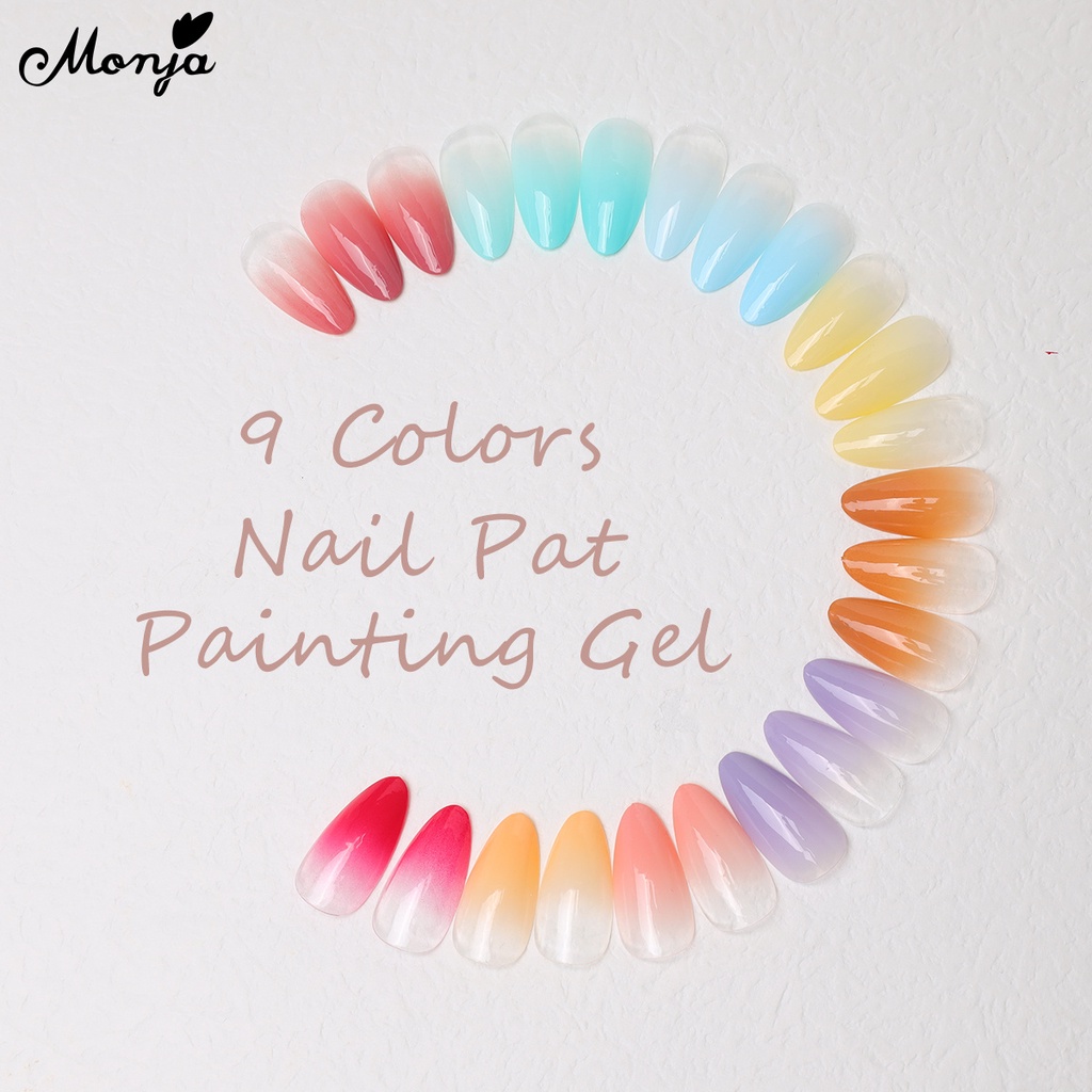 Gel Gradient móng tay Sơn Móng tay đánh bóng Monja 9 Màu Gradient 8ml Thay Đổi Màu Sắc DIY