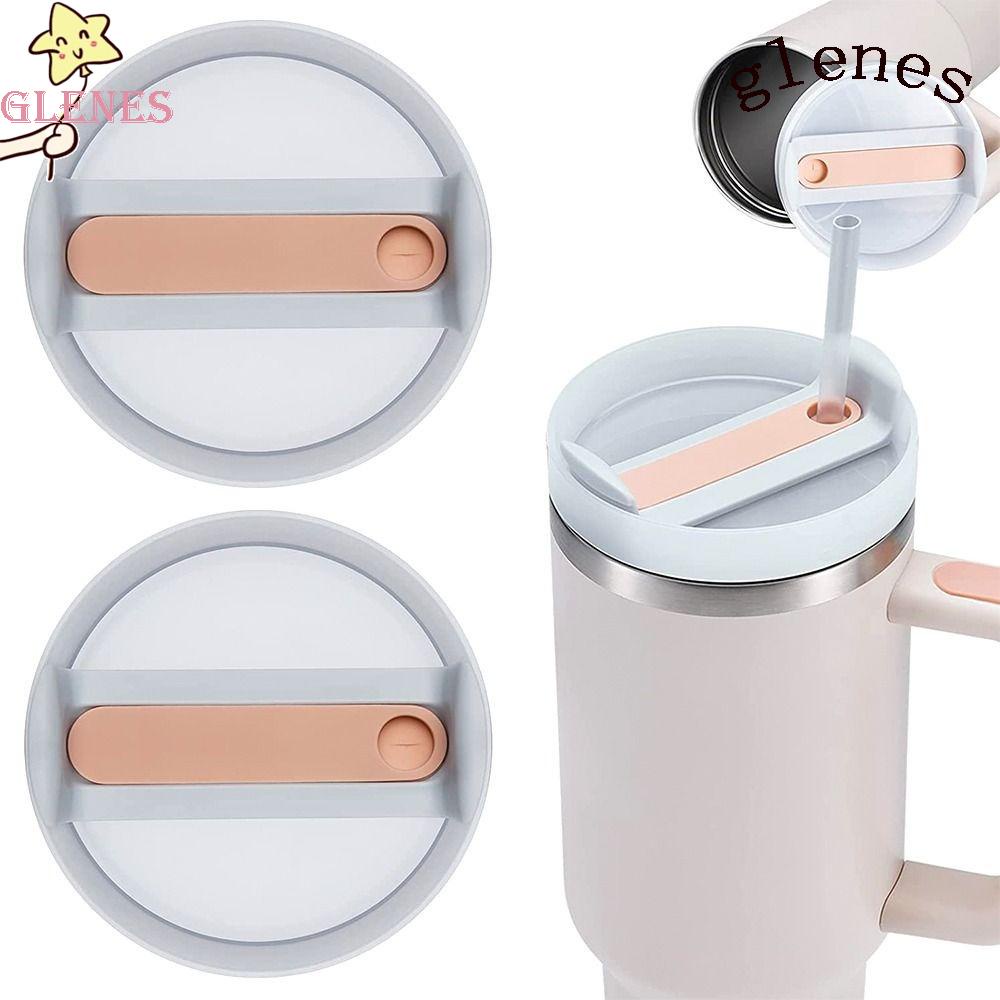 GLENES Nắp Đậy Cốc Nước 40Oz Bằng Nhựa Chống Rò Rỉ Có Lỗ Kèm Ống Hút Thay Thế Tiện Dụng