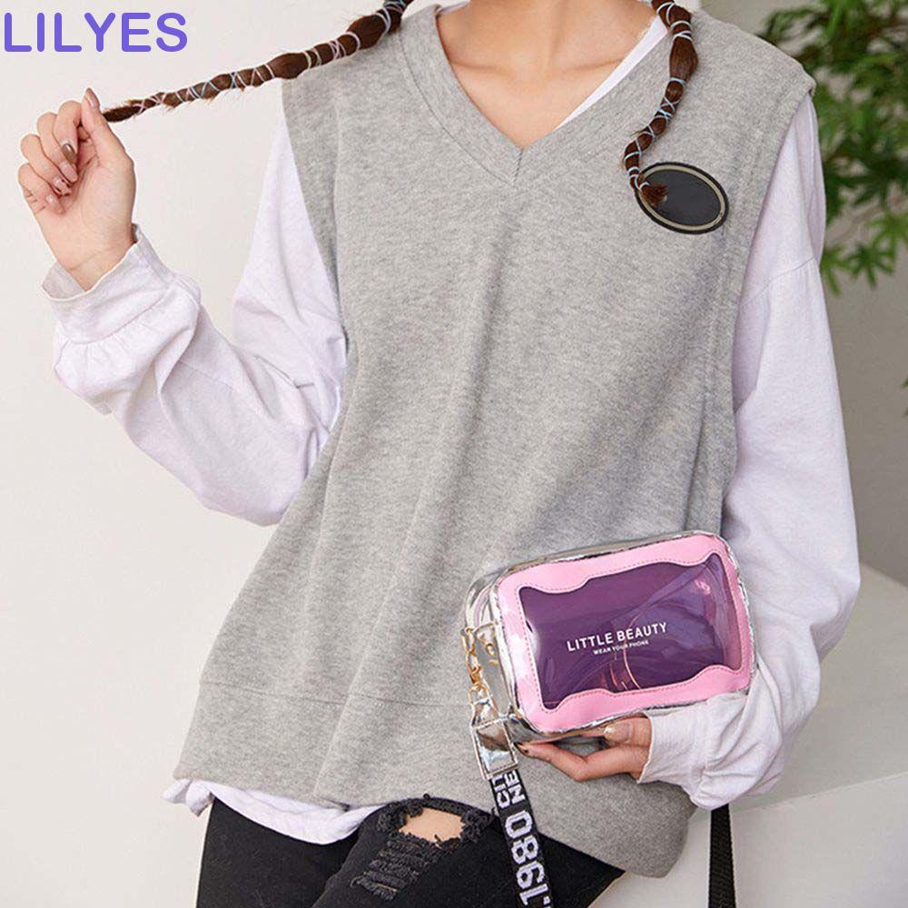 LILYES Ba Lô PVC Màu Laser Thời Trang Dành Cho Nữ