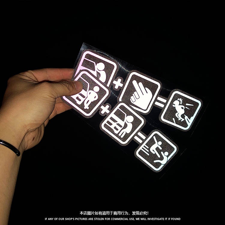 Don't Touch My Bumper Stickers Glass Window Car Decoration Sticker Creative Text Personality Reflective Stickers Cartoon Stickers Modification 8ByD