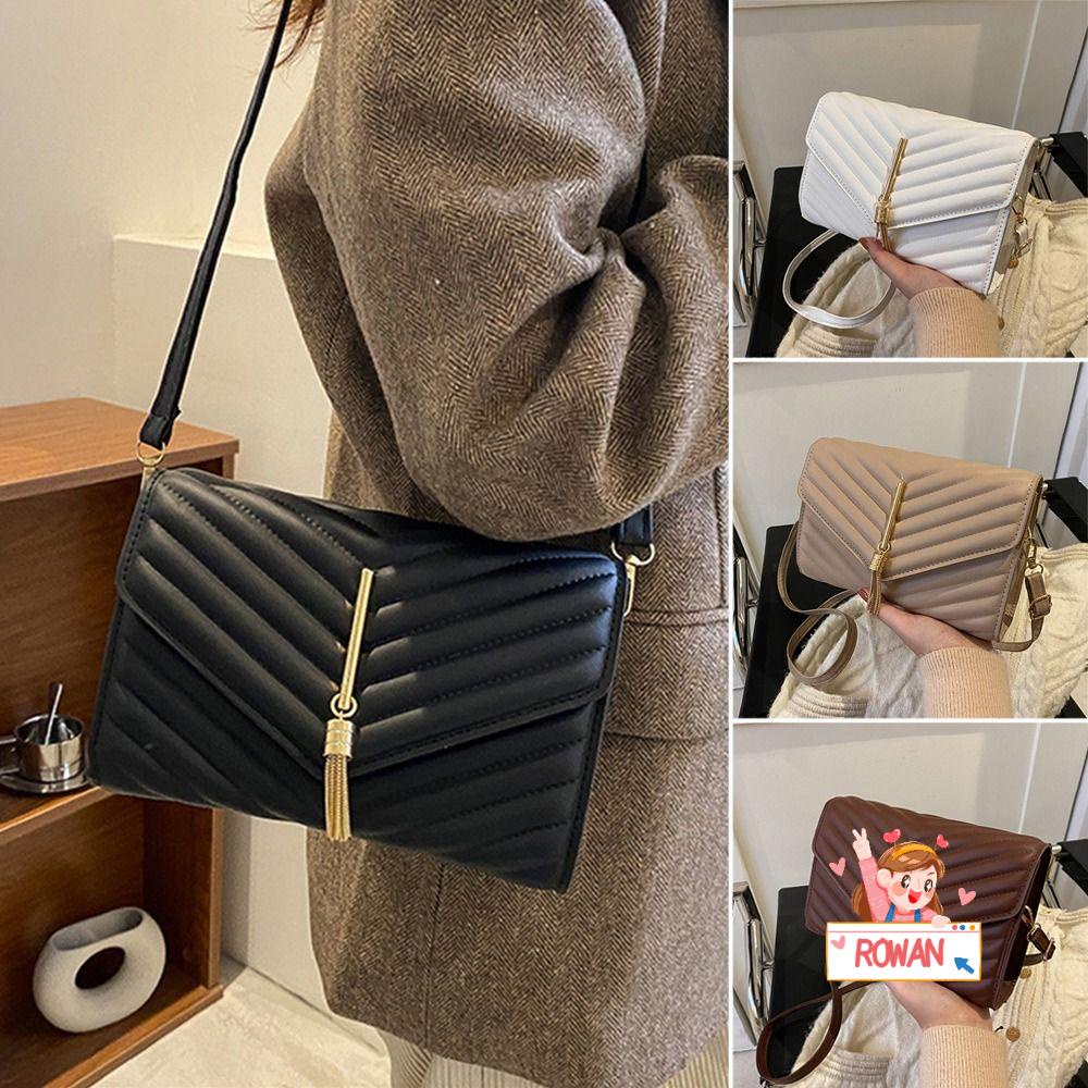 ROWANS Túi Đeo Chéo Da PU Màu Trơn Thêu Họa Tiết Xinh Xắn Thời Trang Cho Nữ