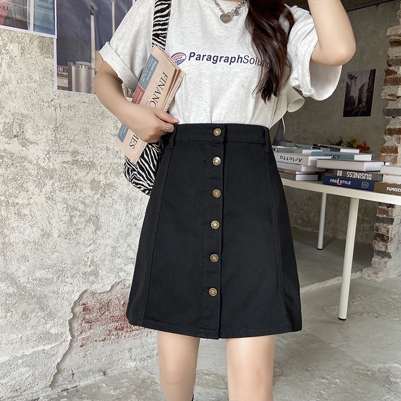 Chân váy jean Đen Lưng Cao Ôm Dáng Thời Trang Mùa Hè Cho Nữ