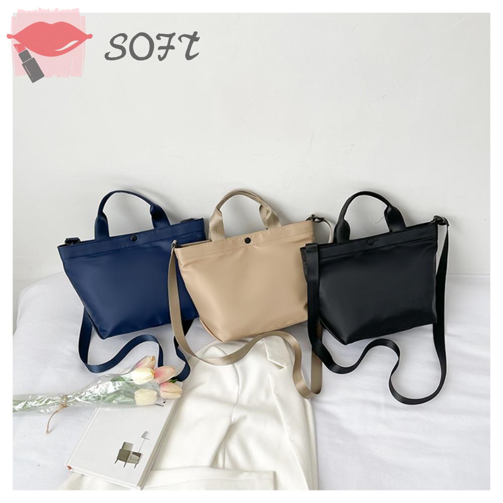 SOFTNESS Túi Xách Vải Nylon Phong Cách Vintage Cho Nữ
