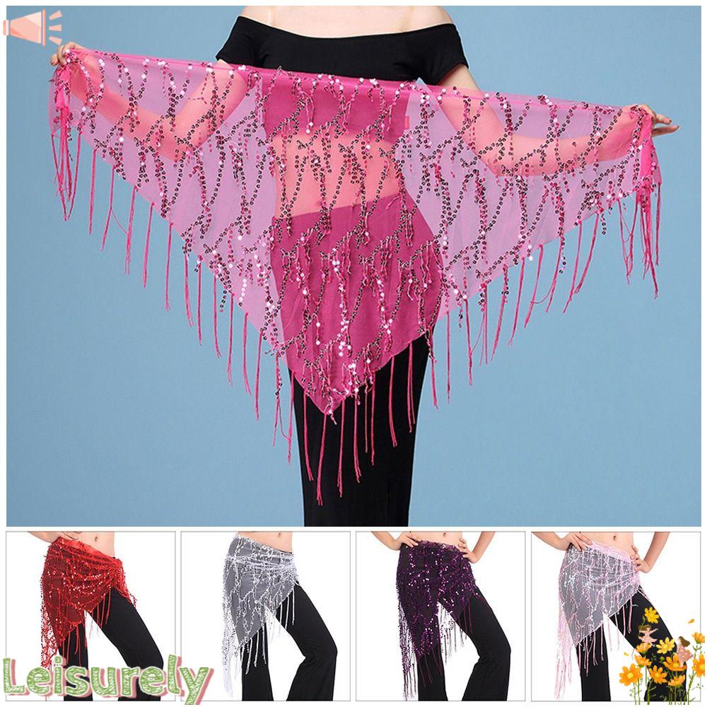 LEILY Chân Váy Múa Bụng Đính Kim Sa Lấp Lánh Quyến Rũ