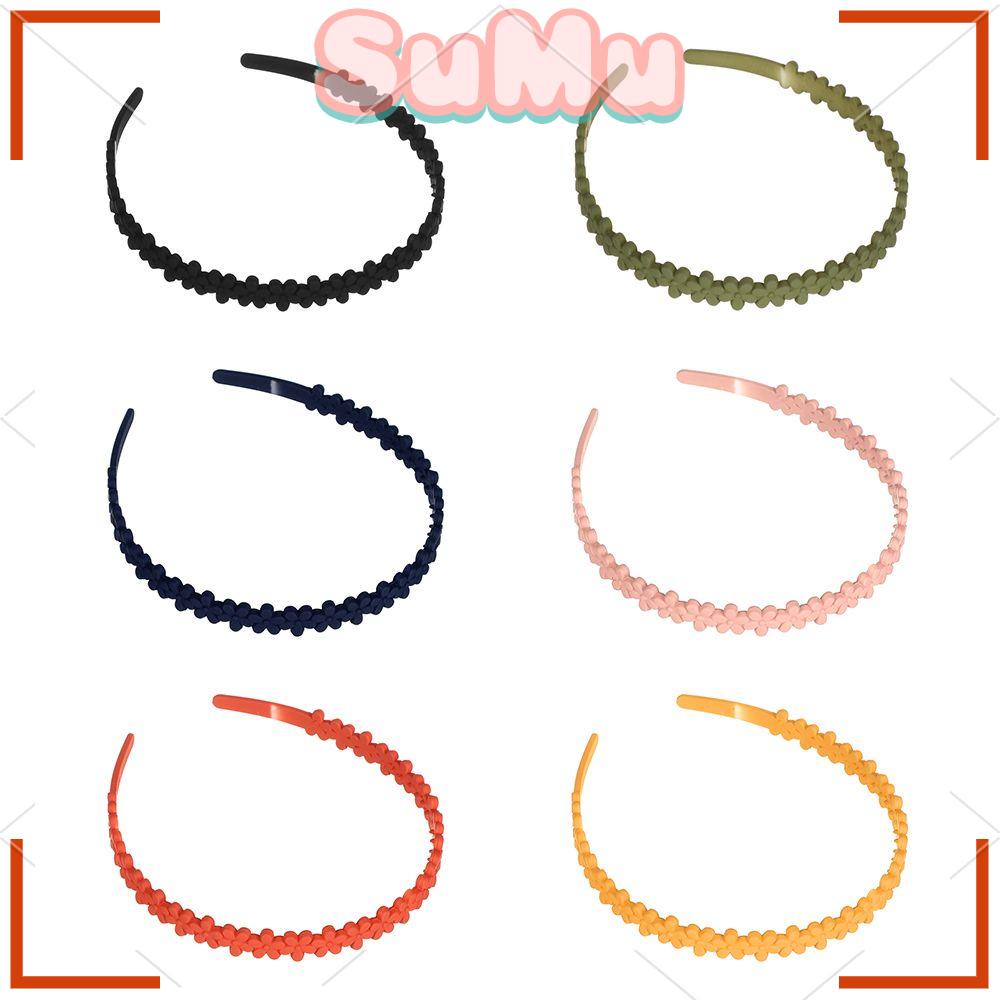 SUMU Toàn Bộ Băng Đô Cài Tóc Màu Trơn Họa Tiết Hoa Xinh Xắn